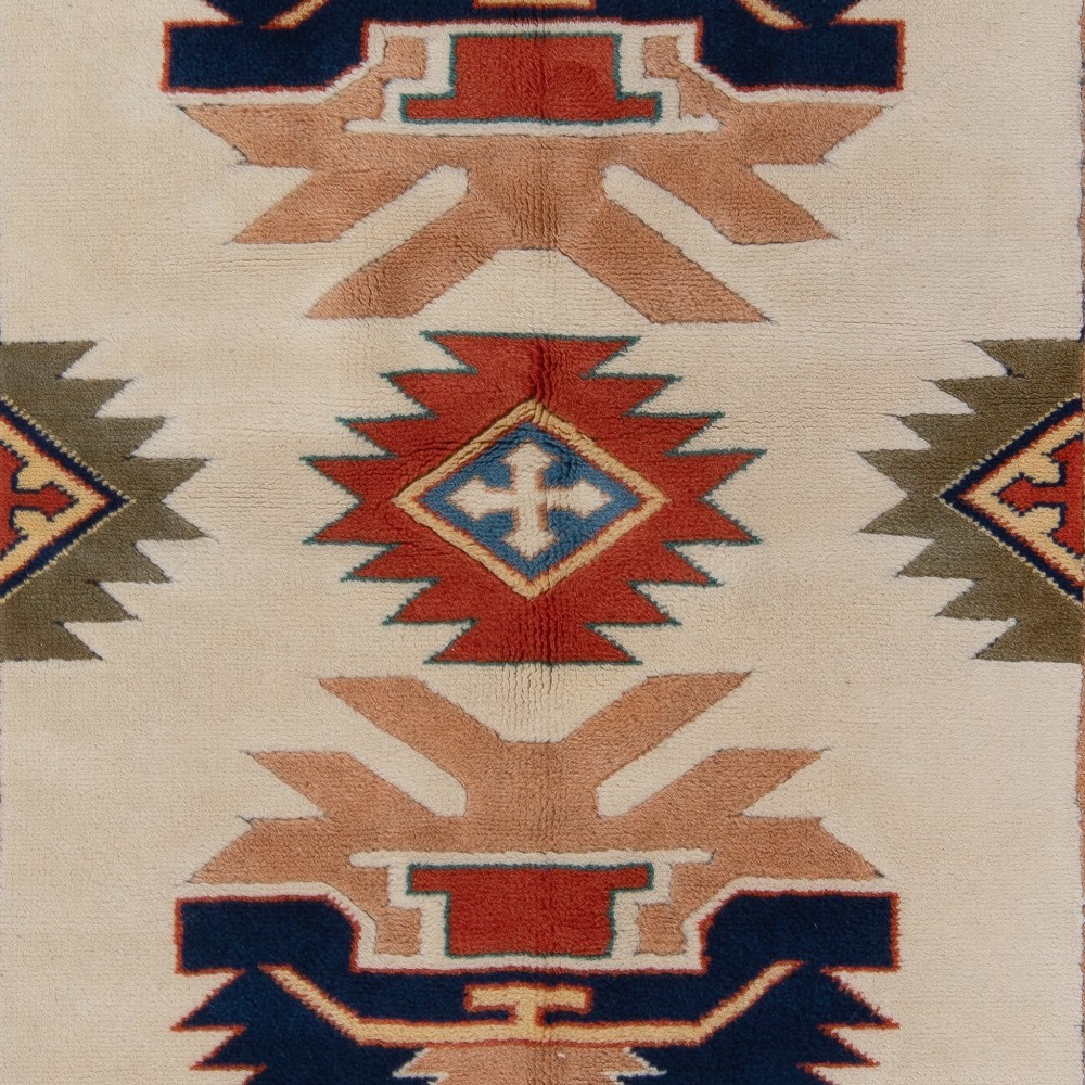 Vintage Hand-Knotted Turkish Wool Area Rug in Soft Colors, All Natural Dyes Vintage Hand-Knotted Turkish Wool Area Rug in Soft Colors, All Natural Dyes