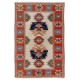 Hand-Knotted Vintage Turkish Wool Rug in Soft Colors, All Natural Dyes