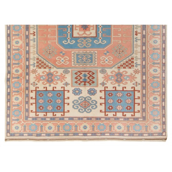 Fine Hand-Knotted Vintage Rug with Soft Colors and All Natural Dyes