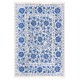 Silk Hand Embroidered Uzbek Suzani Wall Hanging in Cream & Light Blue