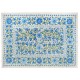 Central Asian Suzani Textile. Embroidered Cotton & Silk Bed Cover, Wall Hanging