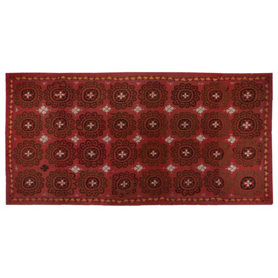Central Asian Suzani Textile. Embroidered Cotton & Silk Bed Cover, Wall Hanging Central Asian Suzani Textile. Embroidered Cotton & Silk Bed Cover, Wall Hanging