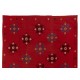 Decorative Silk Embroidery Wall Hanging, Vintage Asian Bedspread, Suzani Textile Tablecloth, Red Sofa Throw