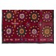 Central Asian Suzani Textile. Embroidered Cotton & Silk Bed Cover, Wall Hanging