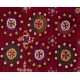 Unique Silk Embroidery Bedspread, Burgundy Red Throw, Vintage Suzani Textile Tablecloth, Decorative Wall Hanging