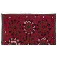 Central Asian Suzani Textile. Embroidered Cotton & Silk Bed Cover, Wall Hanging