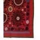 Hand Embroidered Silk and Cotton Bedspread, Vintage Wall Hanging, Uzbek Tablecloth in Red