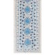 Beige and Blue Suzani Fabric Table Runner. Uzbek Embroidered Silk & Cotton Wall Hanging