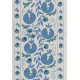 Beige and Blue Suzani Fabric Table Runner. Uzbek Embroidered Silk & Cotton Wall Hanging Beige and Blue Suzani Fabric Table Runner. Uzbek Embroidered Silk & Cotton Wall Hanging