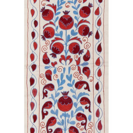 Central Asian Suzani Textile. Embroidered Cotton & Silk Bed Cover, Wall Hanging Central Asian Suzani Textile. Embroidered Cotton & Silk Bed Cover, Wall Hanging