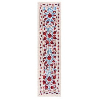Central Asian Suzani Textile. Embroidered Cotton & Silk Bed Cover. Wall Hanging