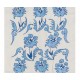 Suzani Wall Hanging. Silk Embroidery Table Runner in Blue and Cream