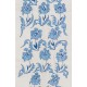 Suzani Wall Hanging. Silk Embroidery Table Runner in Blue and Cream