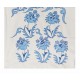 Suzani Wall Hanging. Silk Embroidery Table Runner in Blue and Cream