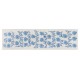 Suzani Wall Hanging. Silk Embroidery Table Runner in Blue and Cream