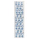 Suzani Wall Hanging. Silk Embroidery Table Runner in Blue and Cream