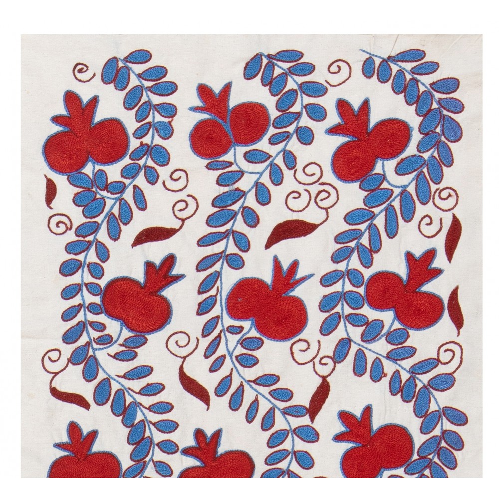 Central Asian Suzani Textile. Embroidered Cotton & Silk Table Runner. Wall Hanging Central Asian Suzani Textile. Embroidered Cotton & Silk Table Runner. Wall Hanging