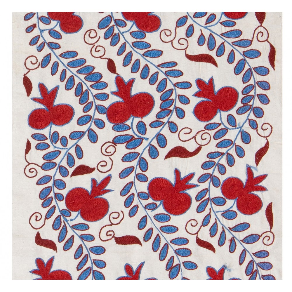 Central Asian Suzani Textile. Embroidered Cotton & Silk Table Runner. Wall Hanging Central Asian Suzani Textile. Embroidered Cotton & Silk Table Runner. Wall Hanging