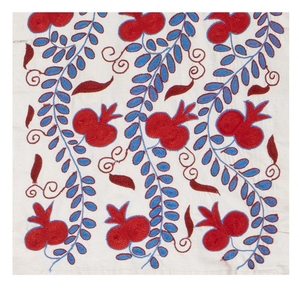 Central Asian Suzani Textile. Embroidered Cotton & Silk Table Runner. Wall Hanging Central Asian Suzani Textile. Embroidered Cotton & Silk Table Runner. Wall Hanging