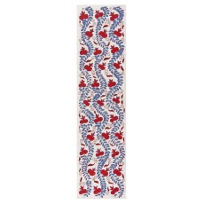 Central Asian Suzani Textile. Embroidered Cotton & Silk Table Runner. Wall Hanging