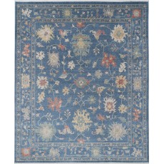 Modern Turkish Area Rug for Office | All Wool | Decorative Oushak Style Carpet for Living Room Decor