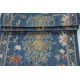 Blue Turkish Wool Runner Rug for Corridor | Floral Kitchen Rug | Artisan Hallway Covering | Oushak Style Runner Rug for Stairs Blue Turkish Wool Runner Rug for Corridor | Floral Kitchen Rug | Artisan Hallway Covering | Oushak Style Runner Rug for Stairs