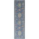 Blue Turkish Wool Runner Rug for Corridor | Floral Kitchen Rug | Artisan Hallway Covering | Oushak Style Runner Rug for Stairs Blue Turkish Wool Runner Rug for Corridor | Floral Kitchen Rug | Artisan Hallway Covering | Oushak Style Runner Rug for Stairs