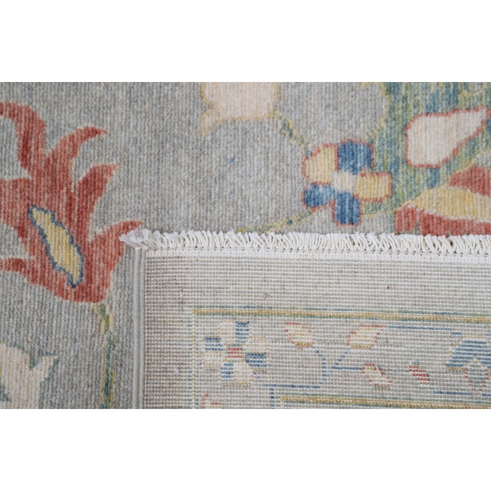Contemporary Turkish Area Rug for Living Room | 100% Wool | Floral Patterned Oushak Style Carpet for Bedroom