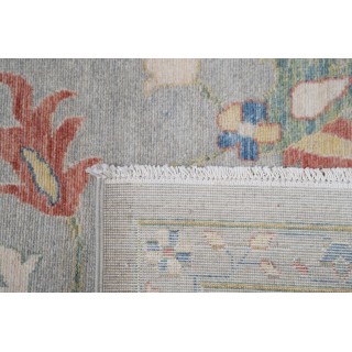 Contemporary Turkish Area Rug for Living Room | 100% Wool | Floral Patterned Oushak Style Carpet for Bedroom