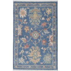 Authentic Turkish Wool Accent Rug | Artisan Small Rug | Oushak Style Floor Covering