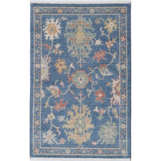 Authentic Turkish Wool Accent Rug | Artisan Small Rug | Oushak Style Floor Covering