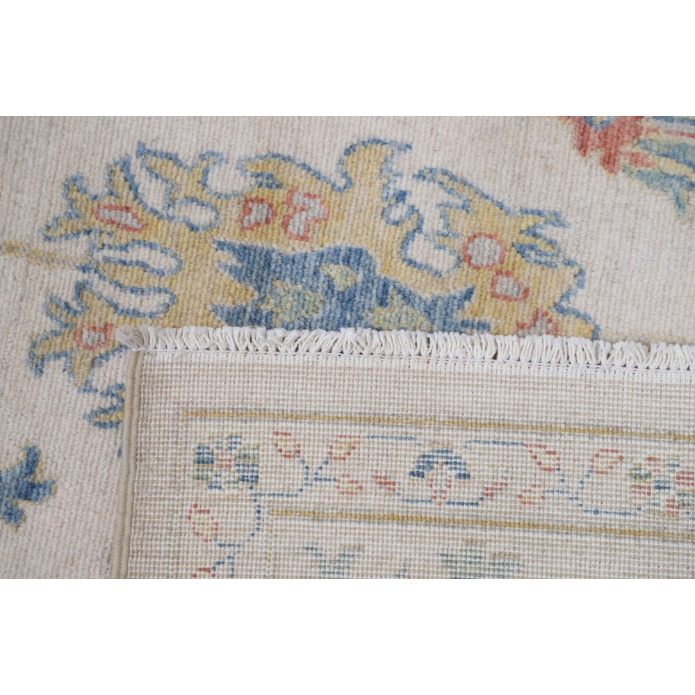 Contemporary Turkish Area Rug | Elegant Floral Design | 100% Wool Oushak Carpet