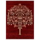 Hand-Knotted Red Area Rug with Botanical Tree Design for Living Room Hand-Knotted Red Area Rug with Botanical Tree Design for Living Room
