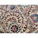 Decorative Handmade Wool and Silk Area Rug, Ivory Floral Vine Tapestry Decorative Handmade Wool and Silk Area Rug, Ivory Floral Vine Tapestry