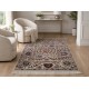 Decorative Handmade Wool and Silk Area Rug, Ivory Floral Vine Tapestry Decorative Handmade Wool and Silk Area Rug, Ivory Floral Vine Tapestry