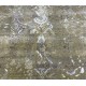 Hand-Knotted Wool and Silk Area Rug, Olive Green Distressed Floral Design Carpet for Living Room
