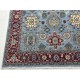 Hand-Knotted Wool Area Rug, Modern Floral Design Blue Carpet for Living Room