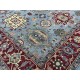 Hand-Knotted Wool Area Rug, Modern Floral Design Blue Carpet for Living Room