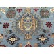 Hand-Knotted Wool Area Rug, Modern Floral Design Blue Carpet for Living Room