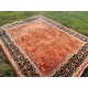 Hand-Knotted Area Rug with Floral Design, Red Wool Carpet for Living Room Hand-Knotted Area Rug with Floral Design, Red Wool Carpet for Living Room