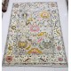 Hand-Knotted Oushak Area Rug for Living Room, Ivory Floral Design Wool Carpet Hand-Knotted Oushak Area Rug for Living Room, Ivory Floral Design Wool Carpet