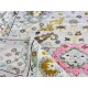 Hand-Knotted Oushak Area Rug for Living Room, Ivory Floral Design Wool Carpet Hand-Knotted Oushak Area Rug for Living Room, Ivory Floral Design Wool Carpet