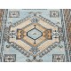 Decorative Wool Area Rug with Geometric Medallion Design. Hand-knotted Oushak Carpet