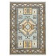 Decorative Wool Area Rug with Geometric Medallion Design. Hand-knotted Oushak Carpet