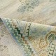 Hand-Knotted Wool Area Rug, Oushak Ivory Sage Green Design Carpet for Living Room