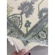 Hand-Knotted Oushak Wool Area Rug, Ivory, Green Floral Design Carpet for Living Room