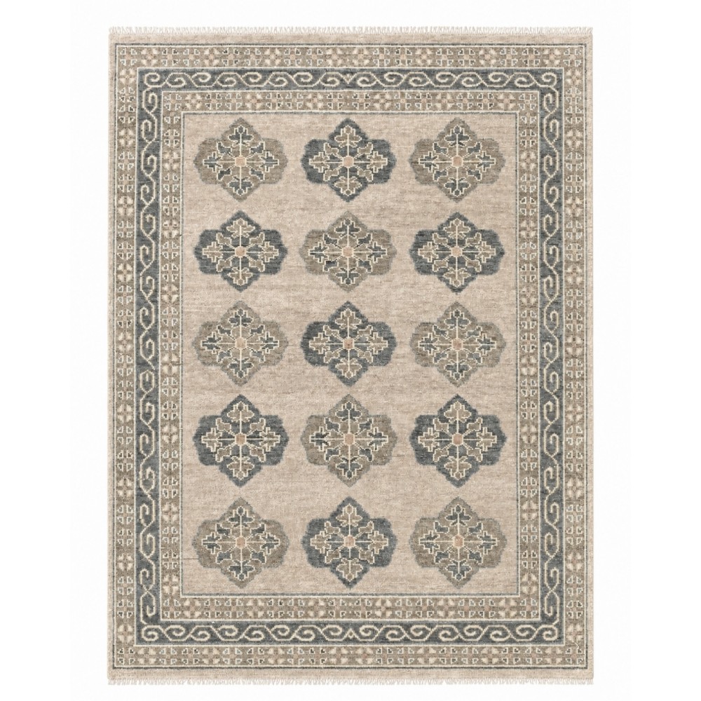 Hand-Knotted Oushak Wool Area Rug for Living Room, Decorative Geometric Design Carpet Hand-Knotted Oushak Wool Area Rug for Living Room, Decorative Geometric Design Carpet
