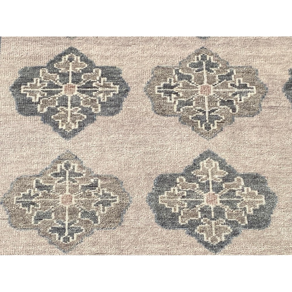 Hand-Knotted Oushak Wool Area Rug for Living Room, Decorative Geometric Design Carpet Hand-Knotted Oushak Wool Area Rug for Living Room, Decorative Geometric Design Carpet