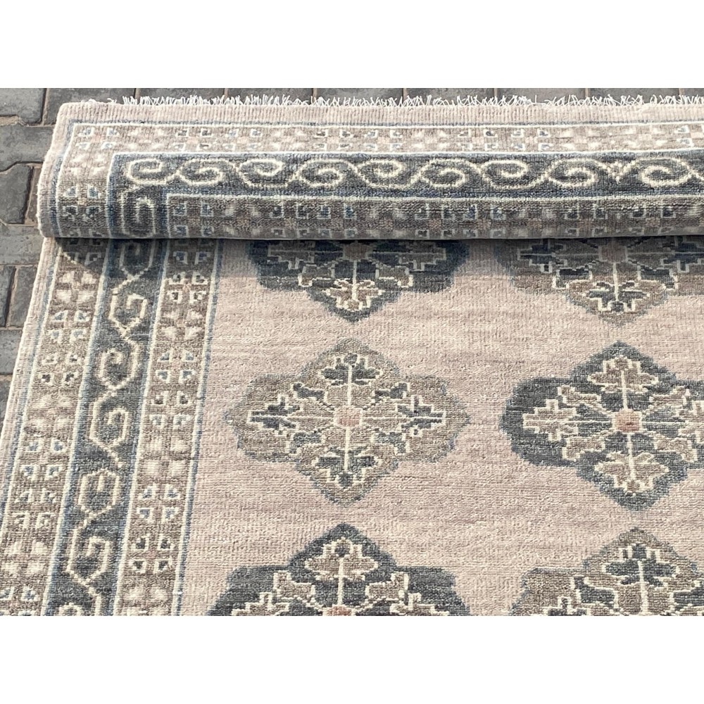 Hand-Knotted Oushak Wool Area Rug for Living Room, Decorative Geometric Design Carpet Hand-Knotted Oushak Wool Area Rug for Living Room, Decorative Geometric Design Carpet