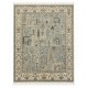Modern Oushak Wool Area Rug for Living Room, Hand Knotted Sage Green Floral Design Carpet